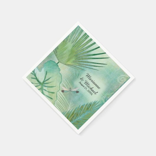 Serviette En Papier Jungle tropicale Feuilles Réception de mariage mod (Coin)