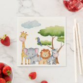Serviette En Papier Jungle tropicale Safari Animaux Baby Boy (En situation)