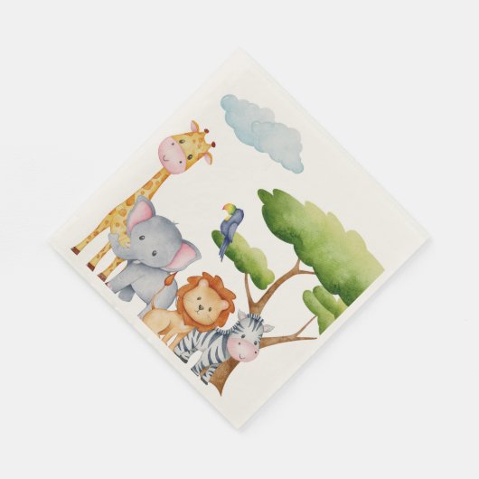 Serviette En Papier Jungle tropicale Safari Animaux Baby Boy (Coin)