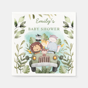 Serviette En Papier jungle verdoyante Safari Baby shower animalier sau
