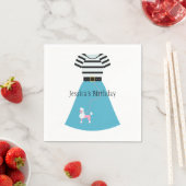 Serviette En Papier Jupe Retro Blue Poodle (En situation)