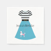 Serviette En Papier Jupe Retro Blue Poodle (Devant)