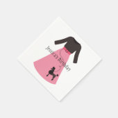 Serviette En Papier Jupe Retro Pink Poodle personnalisable (Coin)