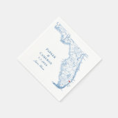 Serviette En Papier Jupiter Florida Carte Mariage élégant (Coin)
