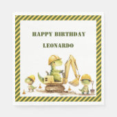Serviette En Papier Jurassic Construction Zone Boy Birthday (Devant)