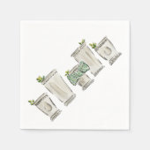 Serviette En Papier Jus de menthe Illustrated Horse Race Derby Day (Devant)