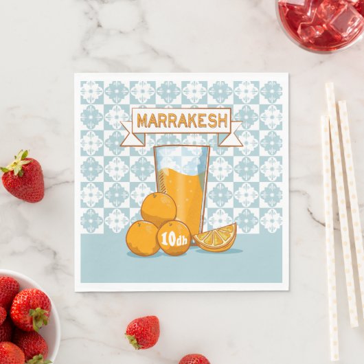 Serviette En Papier Jus d'orange Marrakech Maroc (En situation)