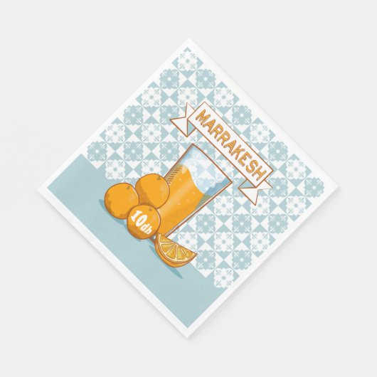 Serviette En Papier Jus d'orange Marrakech Maroc (Coin)