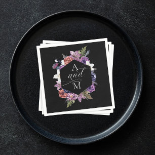 Serviette En Papier Jusqu'à ce que la mort nous sépare Mariage Violet