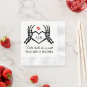 Serviette En Papier Jusqu'à ce que la mort nous sépare Squelette Mains (En situation)