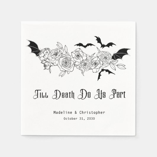 Serviette En Papier Jusqu'à la mort Faisons-nous partie Mariage gothiq (Devant)