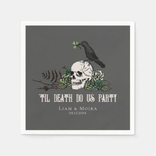 Serviette En Papier Jusqu'à la mort Gothique Irlandais Crâne Fête de M