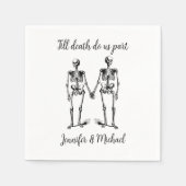 Serviette En Papier Jusqu'à la mort nous séparons Skeleton Couple Name (Devant)
