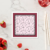 Serviette En Papier Just Noté Rose (En situation)
