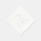 Serviette En Papier Juste les initiales... Monogramme mince simple (Coin)