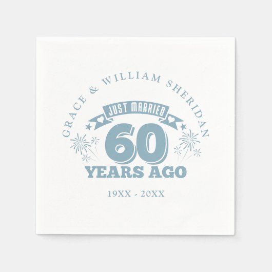Serviette En Papier Juste marié 60ème anniversaire de Mariage (Devant)
