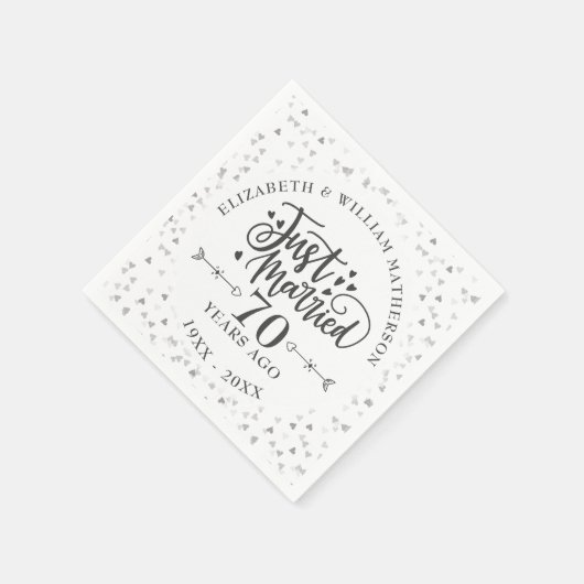 Serviette En Papier Juste marié 70ème anniversaire de Mariage (Coin)