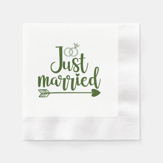 Serviette En Papier Juste Marié Hunter Green (Devant)