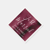 Serviette En Papier Juste Marié Mariage Bourgogne Cranberry Napkins (Coin)