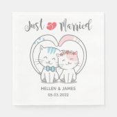 Serviette En Papier Juste marié Mariage de chat (Devant)