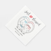 Serviette En Papier Juste marié Mariage de chat (Coin)