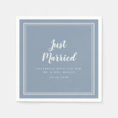 Serviette En Papier Juste Marié Mariage Mr & Mrs Dusty Blue Modern (Devant)