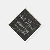 Serviette En Papier Juste marié noir et bon marbre (Coin)