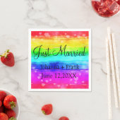 Serviette En Papier Juste marié Rainbow (En situation)