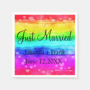 Serviette En Papier Juste marié Rainbow