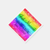 Serviette En Papier Juste marié Rainbow (Coin)