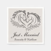 Serviette En Papier Juste Marié Western Horse Mariage campagnard rusti (Devant)