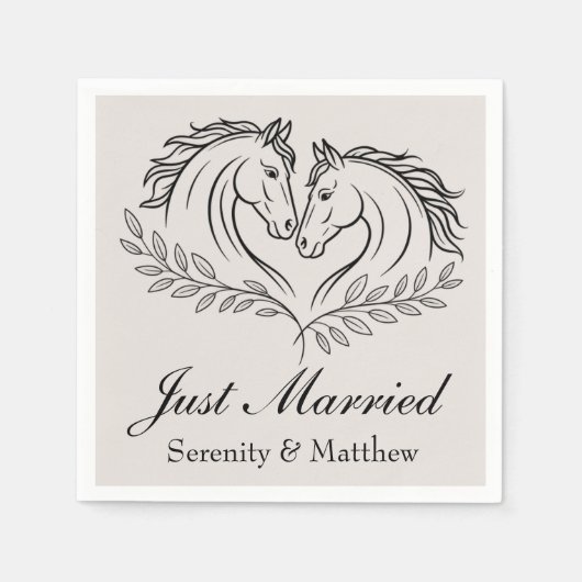 Serviette En Papier Juste Marié Western Horse Mariage campagnard rusti (Devant)