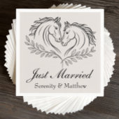 Serviette En Papier Juste Marié Western Horse Mariage campagnard rusti