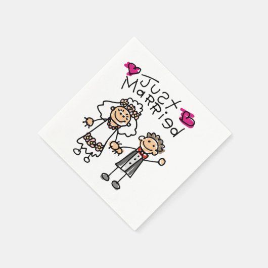 Serviette En Papier Juste mariée mariée (Coin)