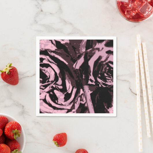 Serviette En Papier Juste quelques Roses (En situation)