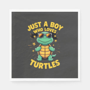 Serviette En Papier Juste un garçon qui aime les tortues Enfants garço
