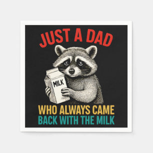Serviette En Papier Juste Un Père Qui Est Toujours Revenu Avec Le Lait