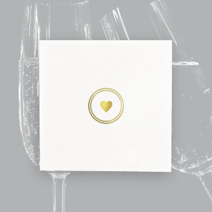 Serviette En Papier juste un simple faux coeur d'or minimaliste amour
