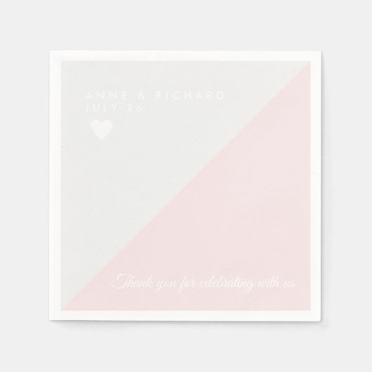 Serviette En Papier Juste un simple gris clair rose pâle (Devant)