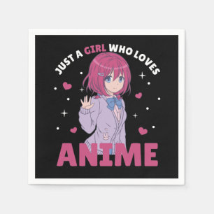 Serviette En Papier Juste Une Fille Qui Aime Anime Manga Dessin Coeur