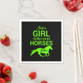 Serviette En Papier Juste Une Fille Qui Aime Les Chevaux Personnalisés (En situation)