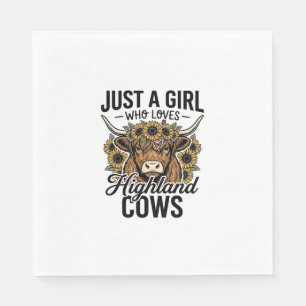 Serviette En Papier Juste une fille qui aime les vaches des Highlands