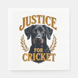 Serviette En Papier Justice pour Cricket Typographie Mémorial de Chien