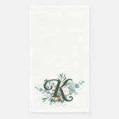 Serviette En Papier K Monogramme Botanique Floral Serviettes d'hôtes (Devant)