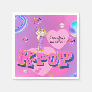 Serviette En Papier K-Pop Music Star Coréen Pop Thème Anniversaire