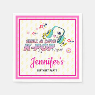 Serviette En Papier K-Pop Music Star Coréen Pop Thème Anniversaire