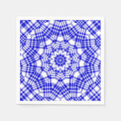 Serviette En Papier Kaleidoscope bleu et blanc (Devant)