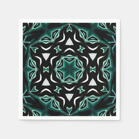 Serviette En Papier kaléidoscope marocain-africain motif sombre (Devant)