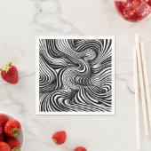 Serviette En Papier Kaleidoscope monochrome (En situation)