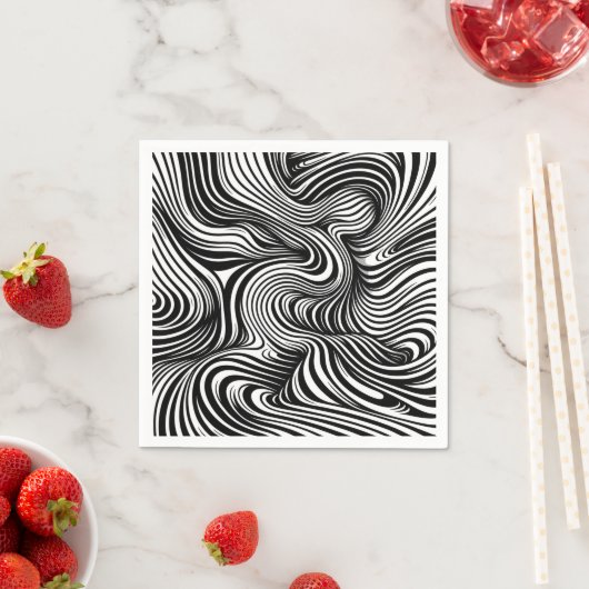 Serviette En Papier Kaleidoscope monochrome (En situation)